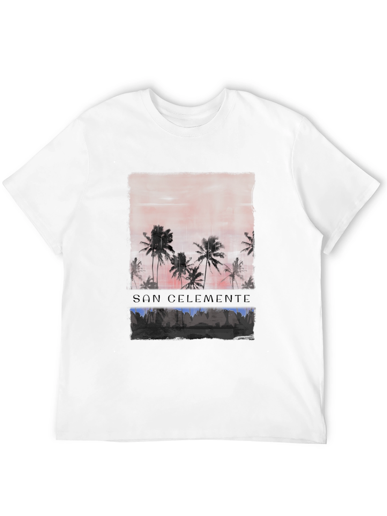 San Clemente Palm Tree Sunset Graphic T-Shirt