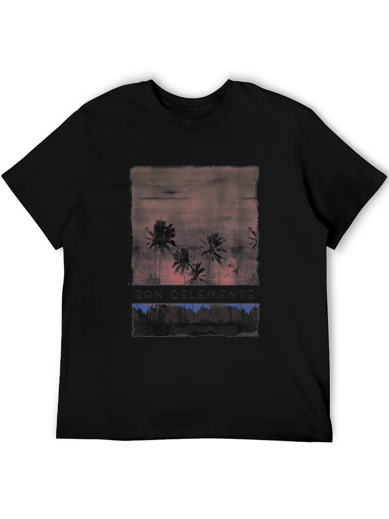 San Clemente Palm Tree Sunset Graphic T-Shirt