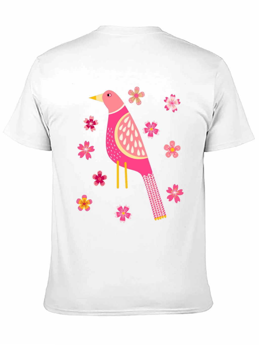 Bird and Blossom Graphic T-Shirt - Black
