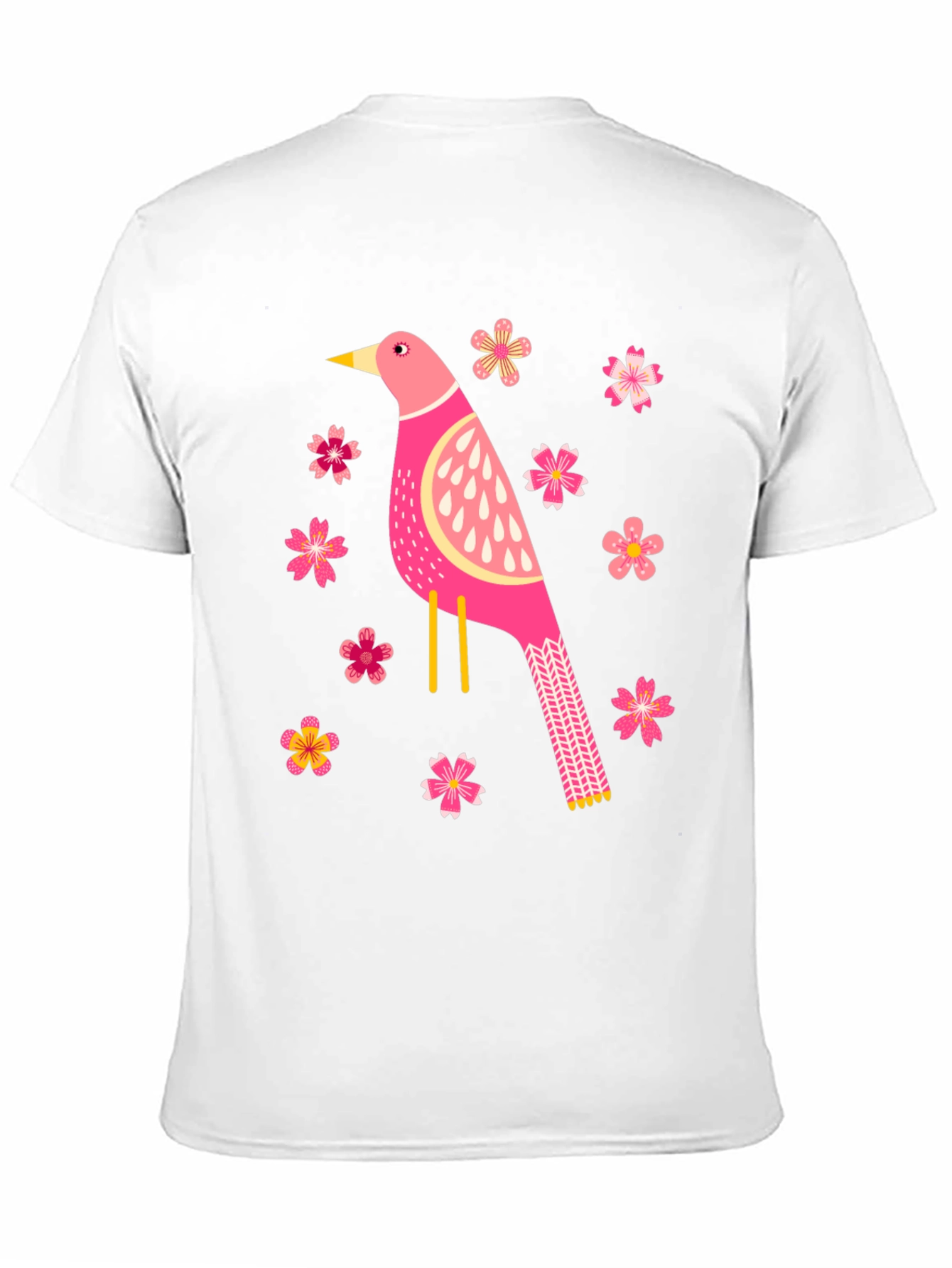 Bird and Blossom Graphic T-Shirt - Black