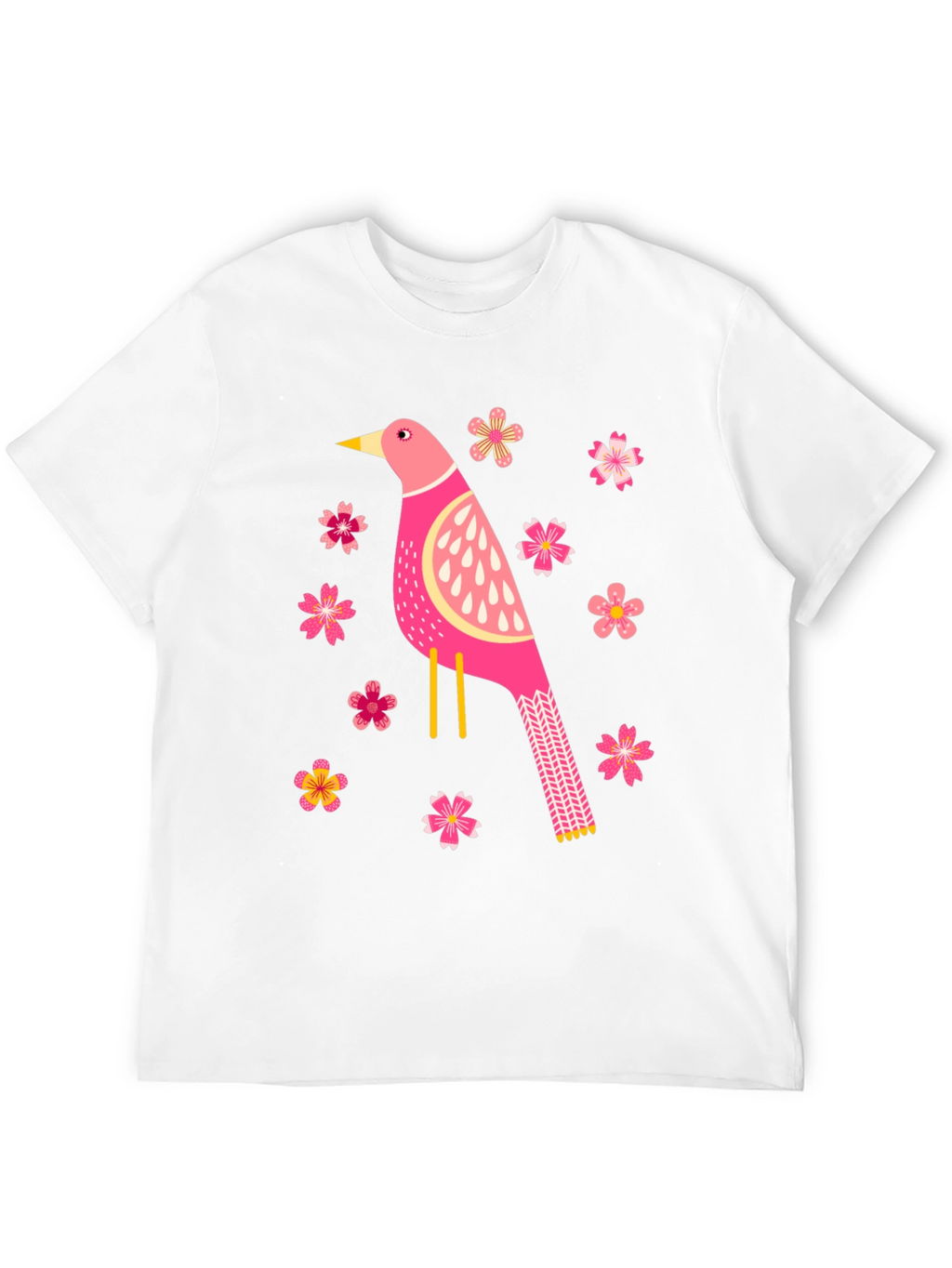 Bird and Blossom Graphic T-Shirt - Black