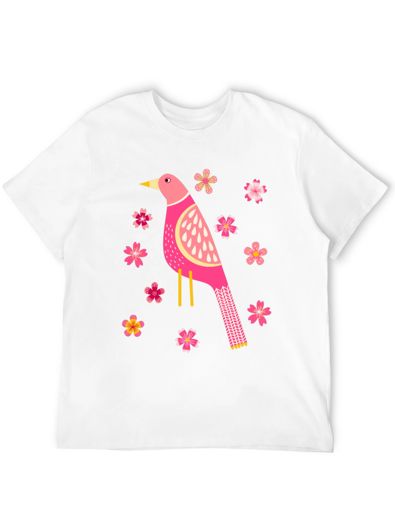 Bird and Blossom Graphic T-Shirt - Black