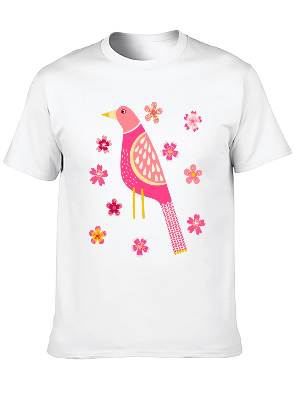 Bird and Blossom Graphic T-Shirt - Black