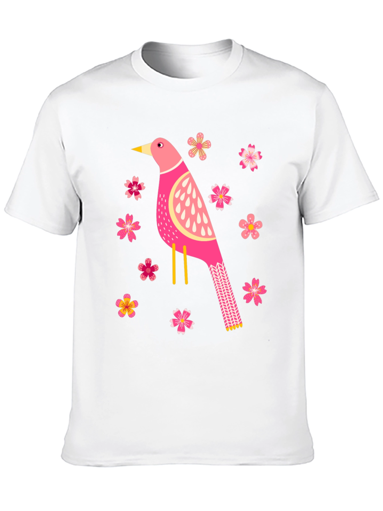 Bird and Blossom Graphic T-Shirt - Black