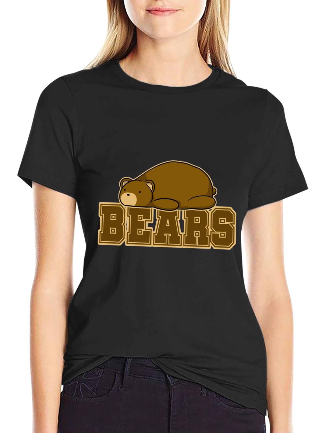Bears Graphic T-Shirt - Black Cotton Tee