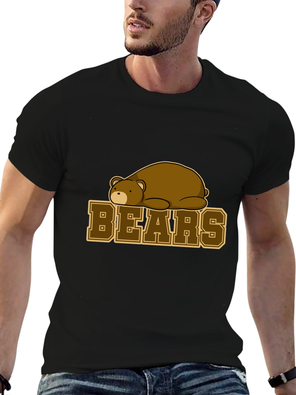 Bears Graphic T-Shirt - Black Cotton Tee