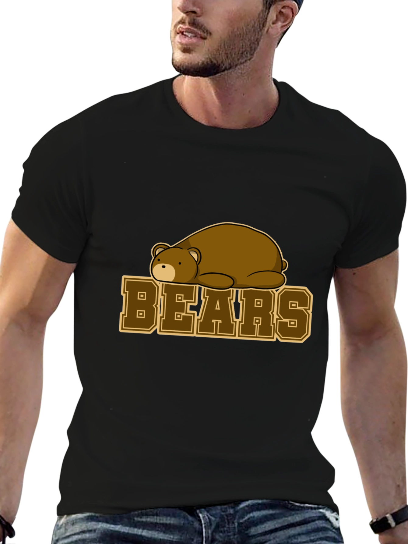Bears Graphic T-Shirt - Black Cotton Tee