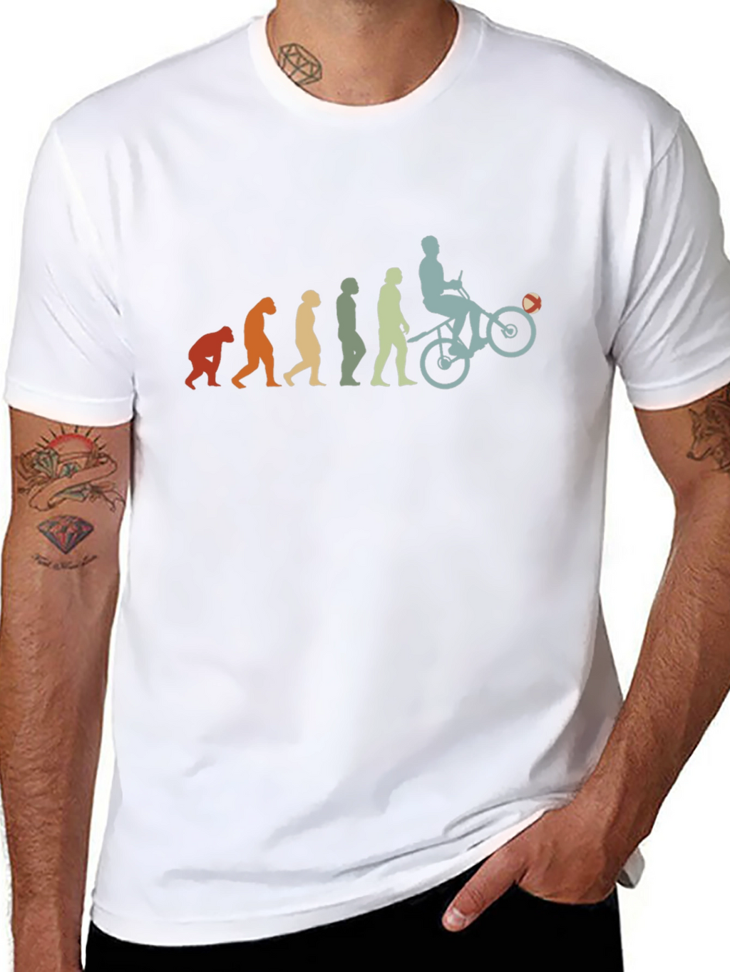 Evolution of Biker Mens Graphic Tee