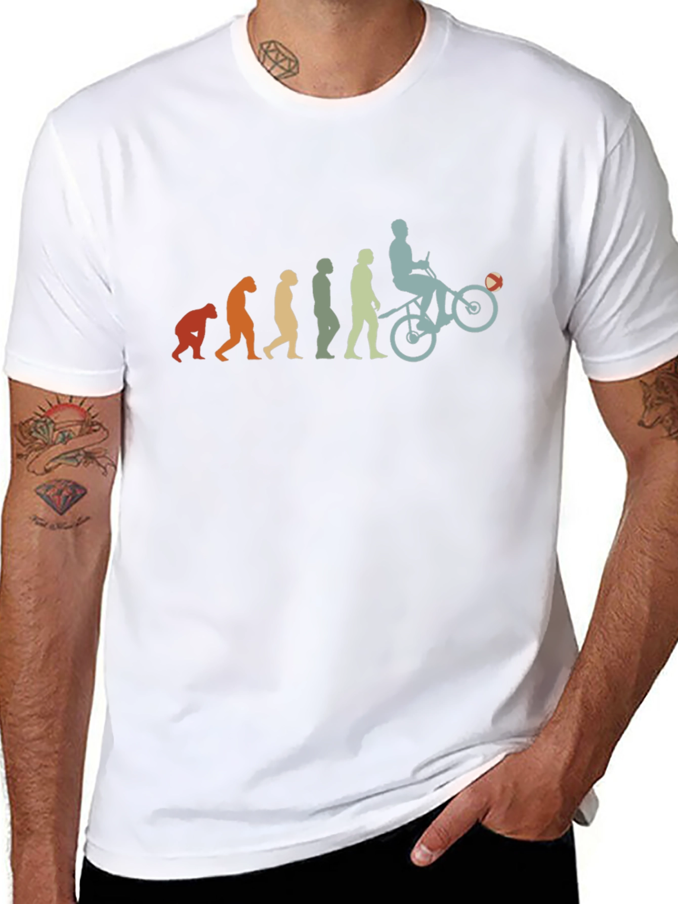 Evolution of Biker Mens Graphic Tee