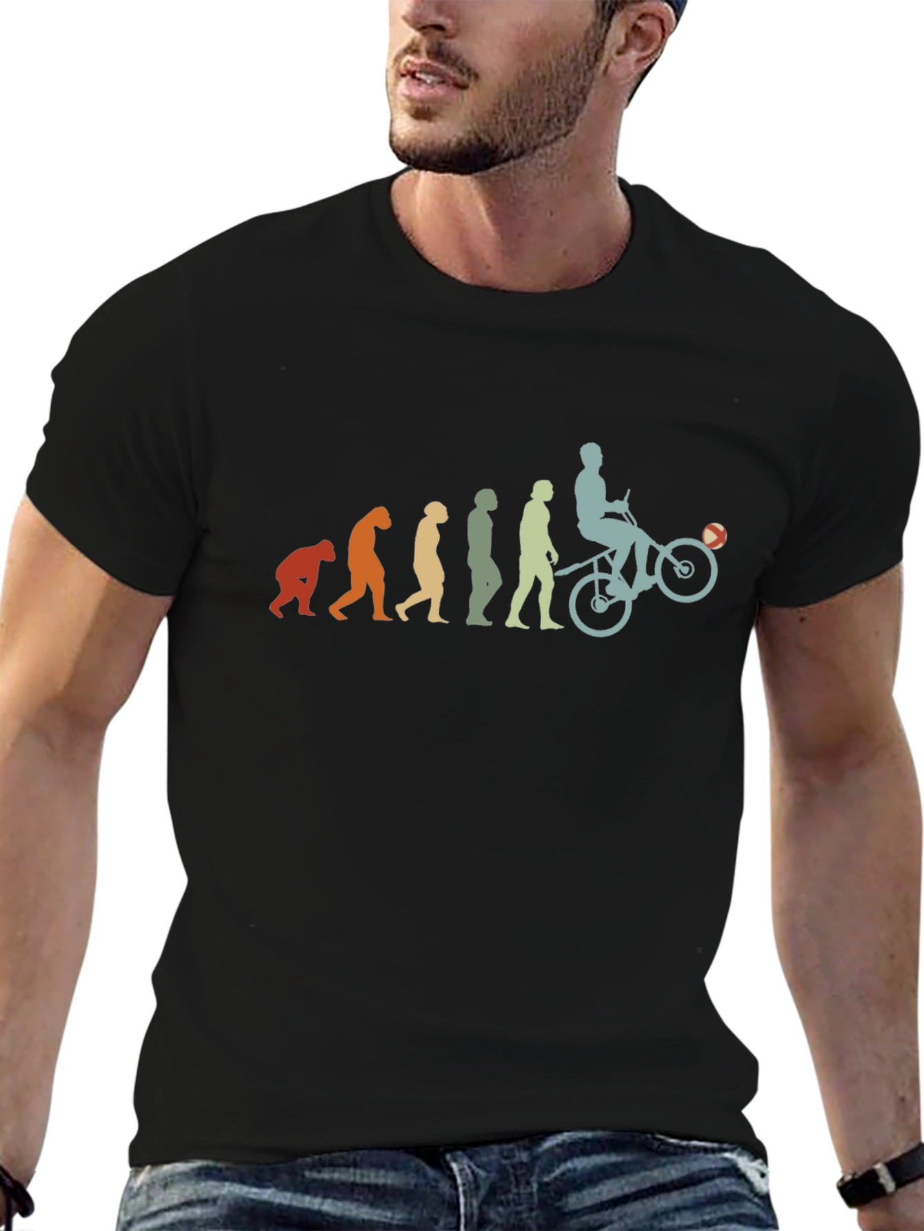 Evolution of Biker Mens Graphic Tee