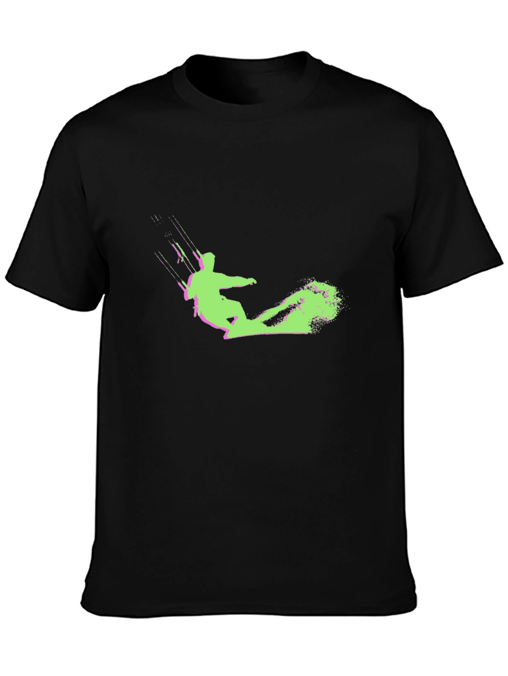 Kitesurfing Graphic Tee - Black Cotton Comfort