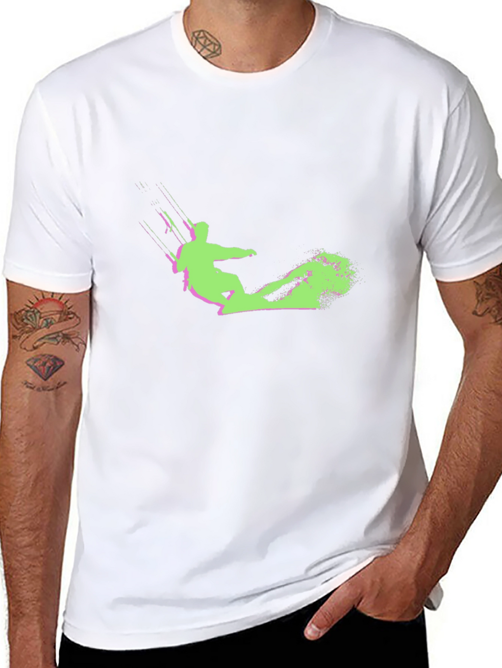 Kitesurfing Graphic Tee - Black Cotton Comfort