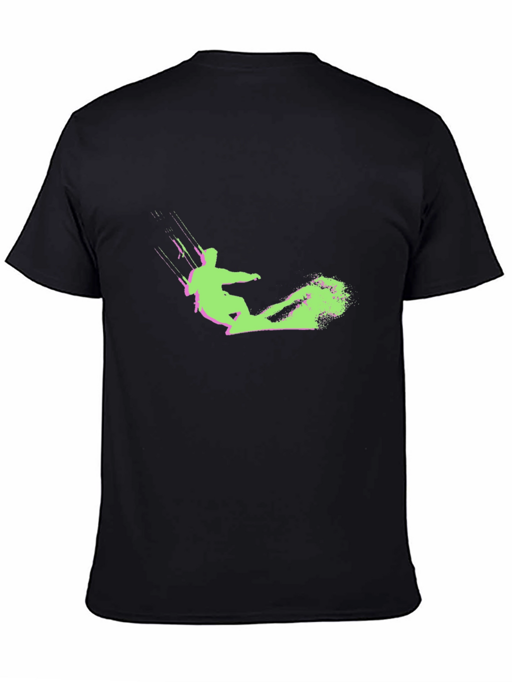 Kitesurfing Graphic Tee - Black Cotton Comfort