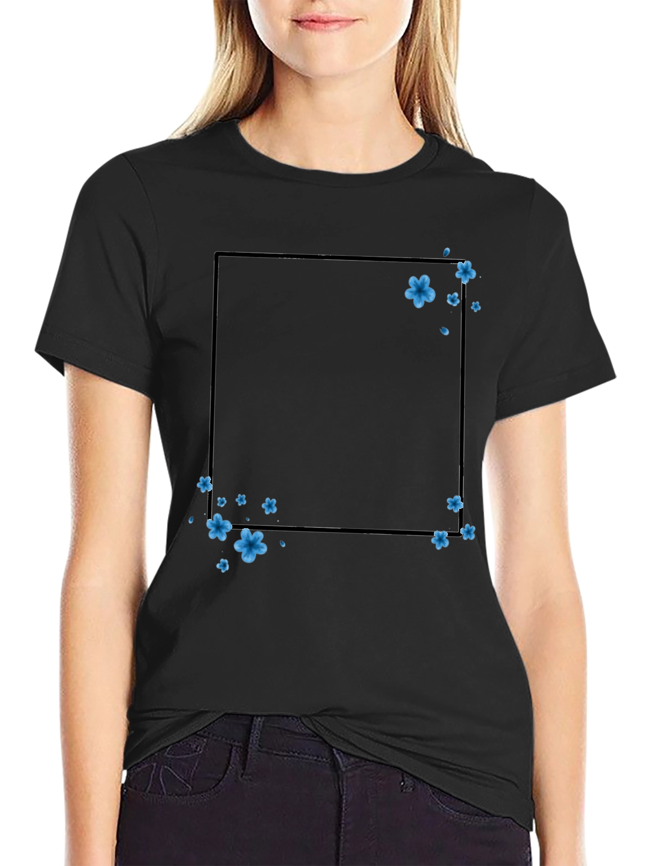 Floral Frame T-Shirt - Trendy Casual Wear