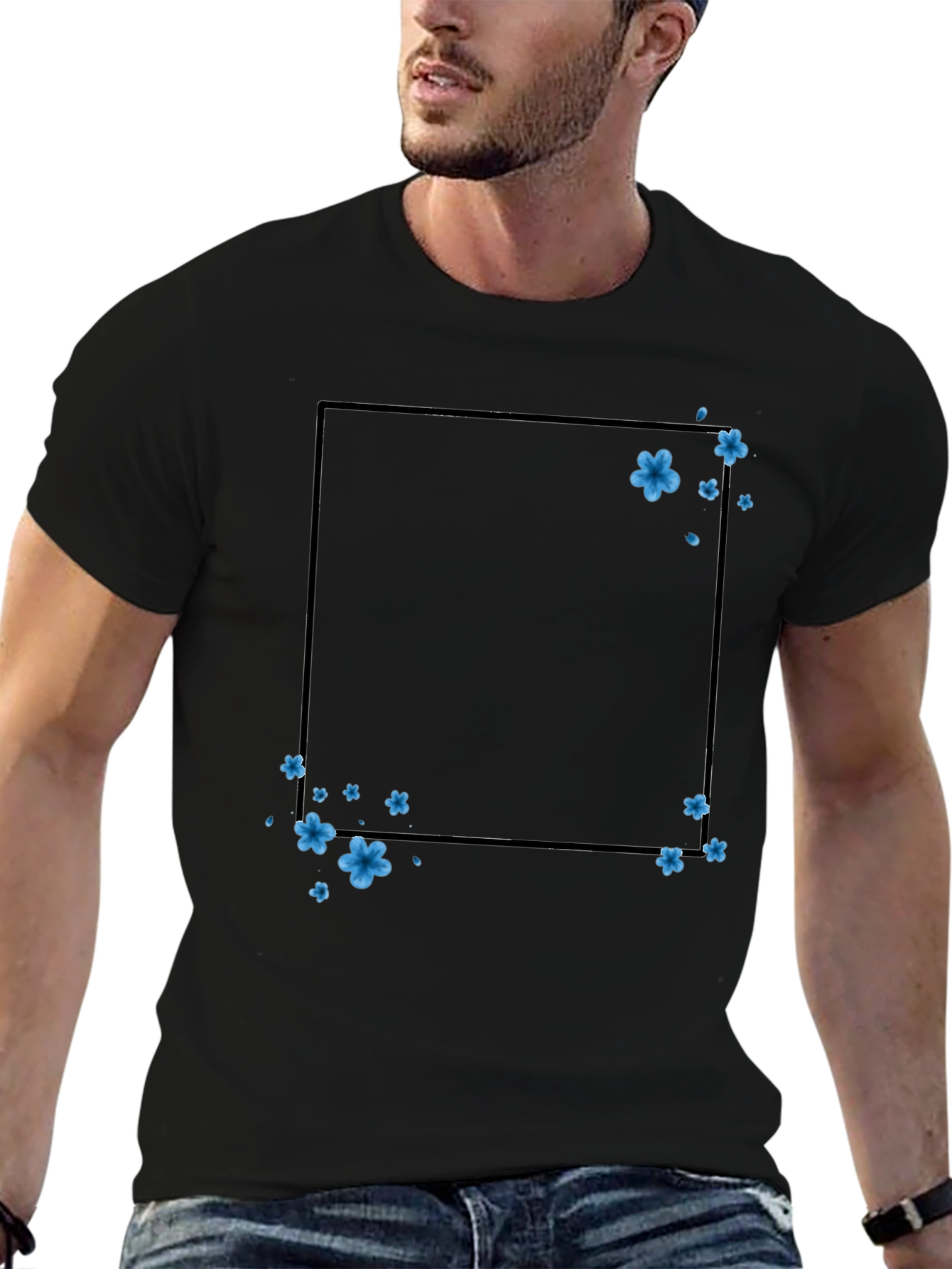 Floral Frame T-Shirt - Trendy Casual Wear