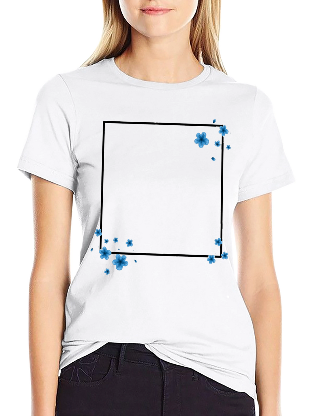 Floral Frame T-Shirt - Trendy Casual Wear