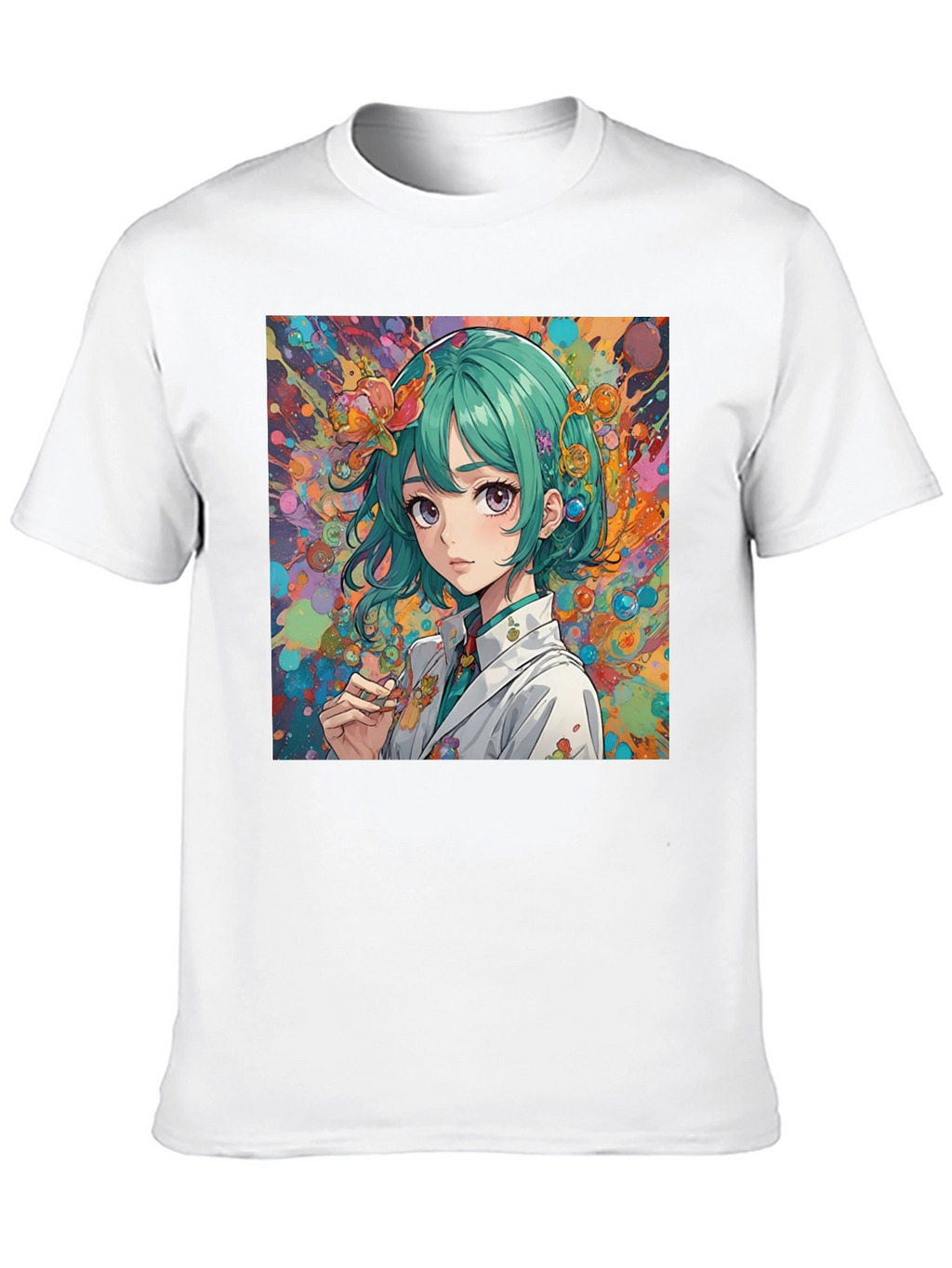 Anime Girl Art Graphic Black T-Shirt