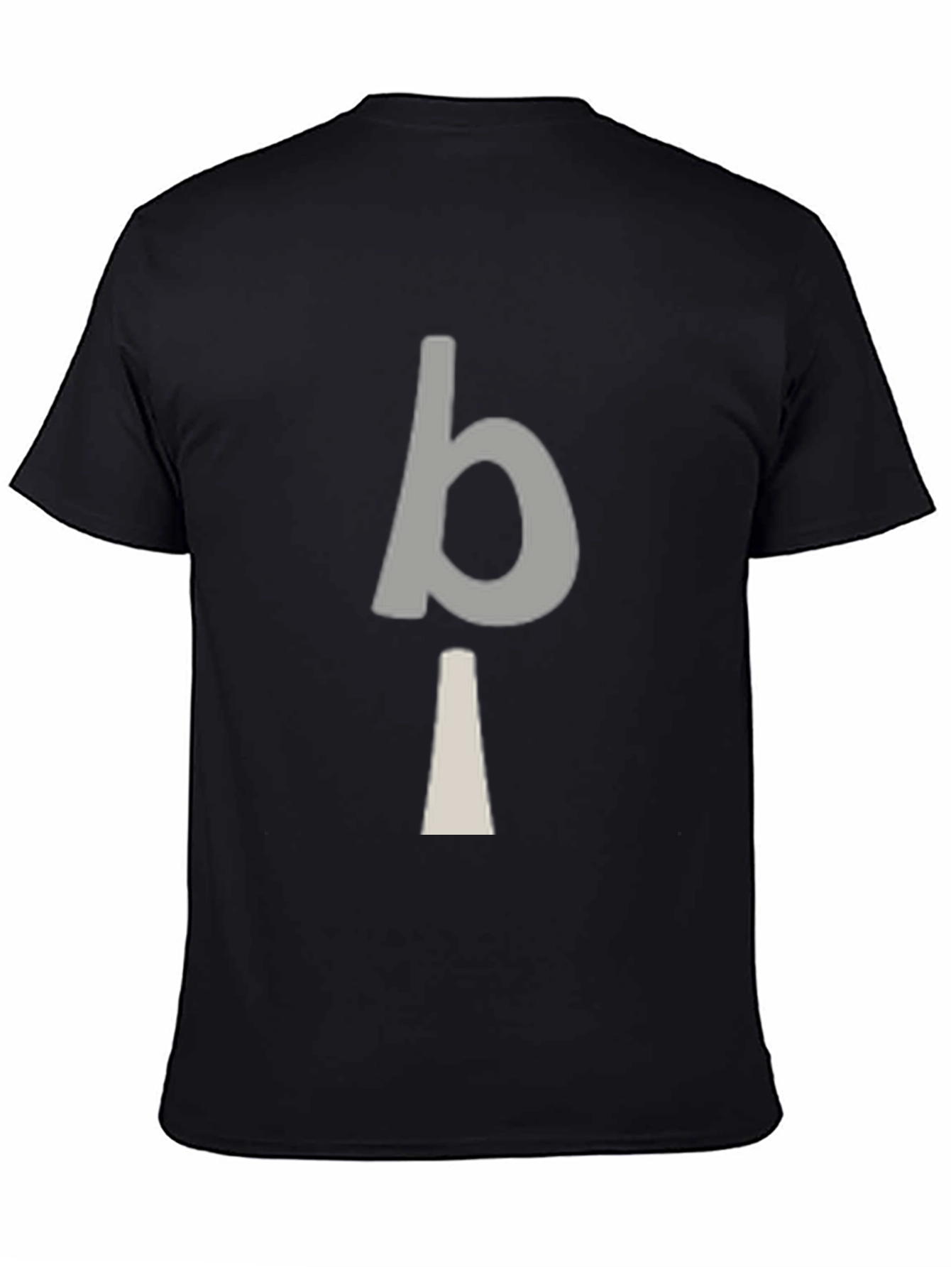 Minimalist bi Graphic Print Black T-Shirt