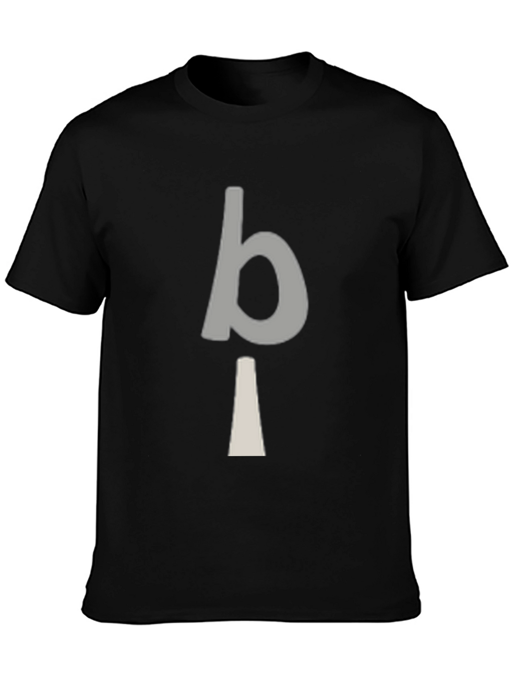 Minimalist bi Graphic Print Black T-Shirt