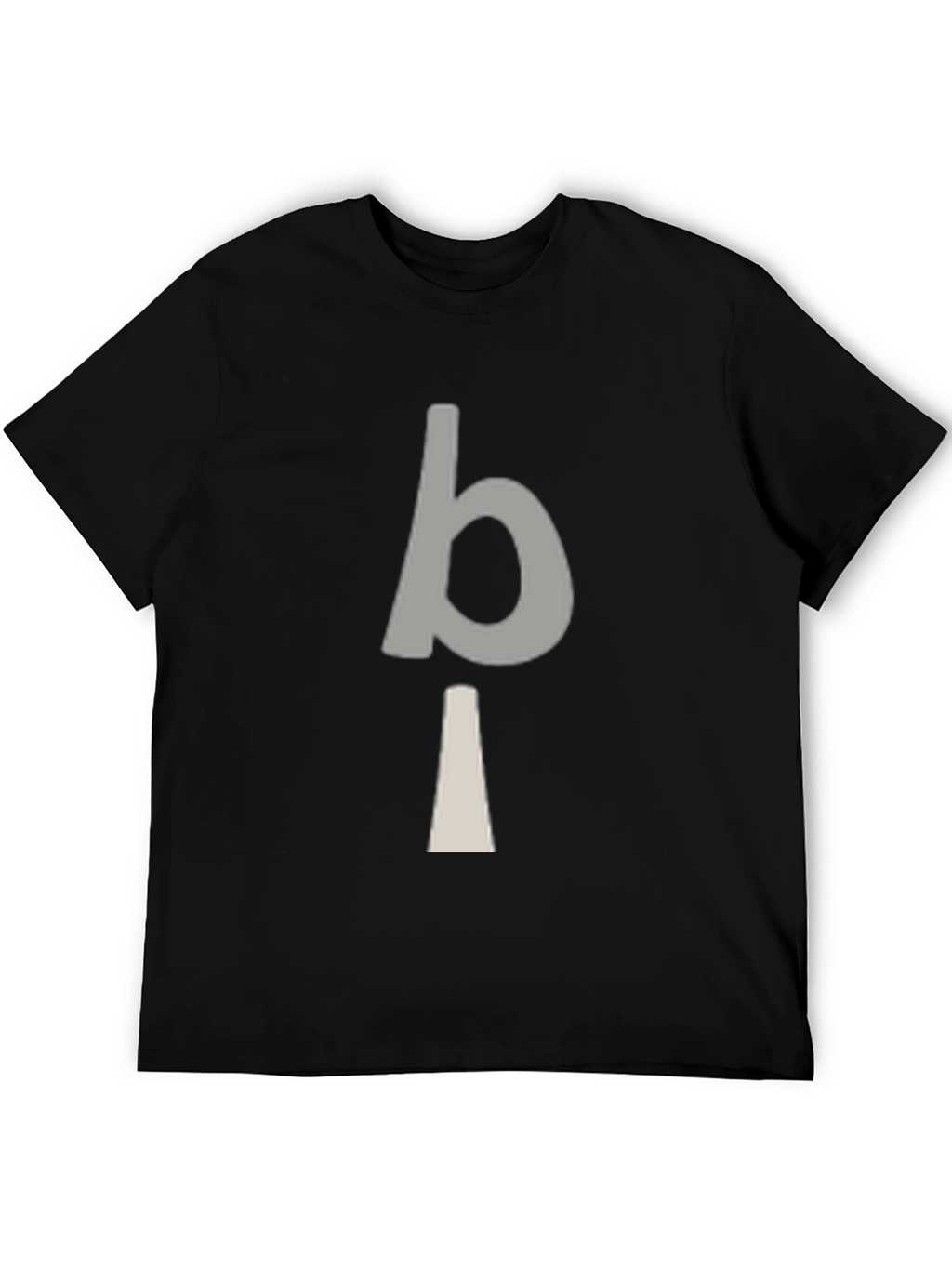 Minimalist bi Graphic Print Black T-Shirt