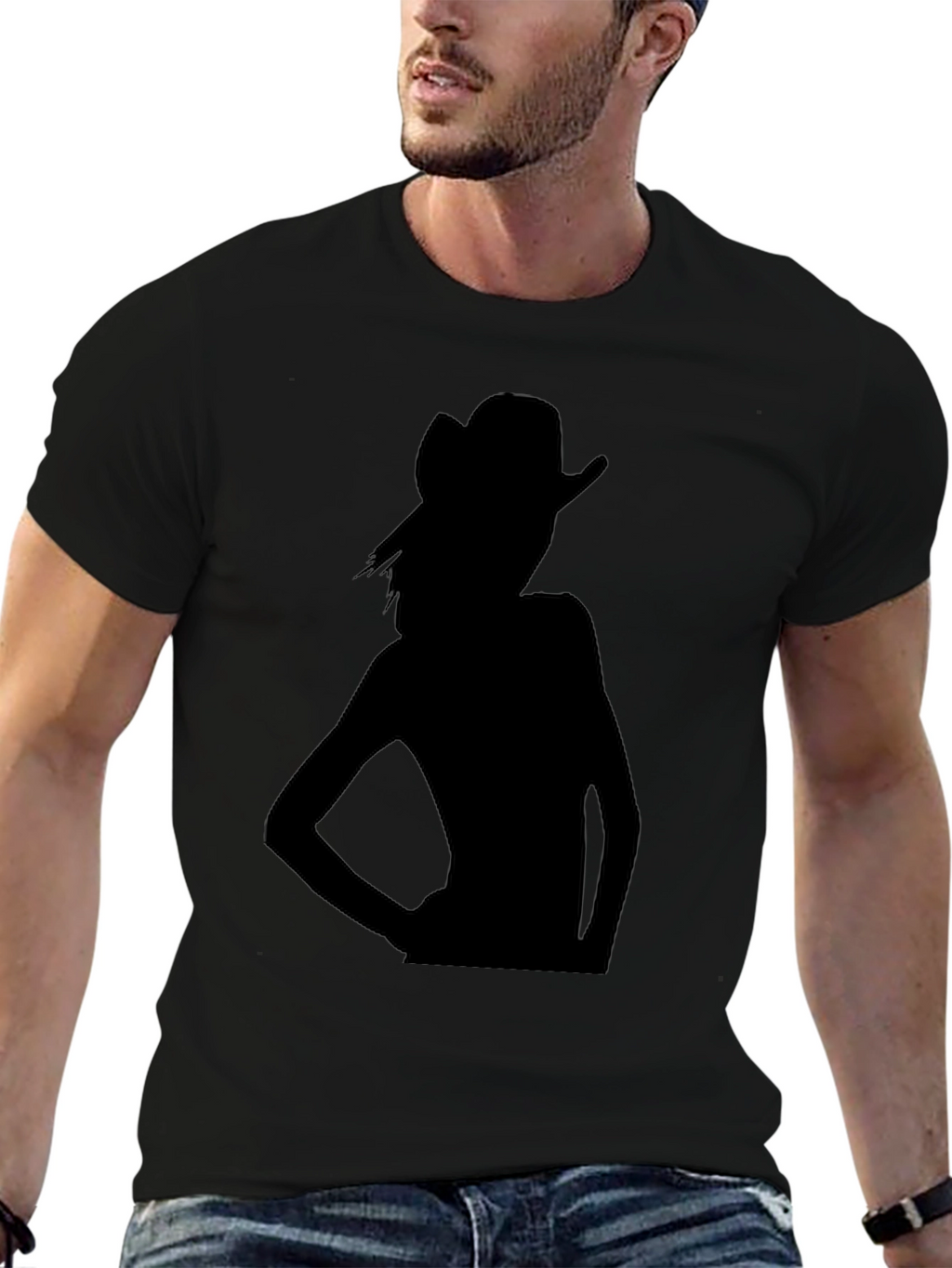 Silhouette Cowgirl Black T-Shirt