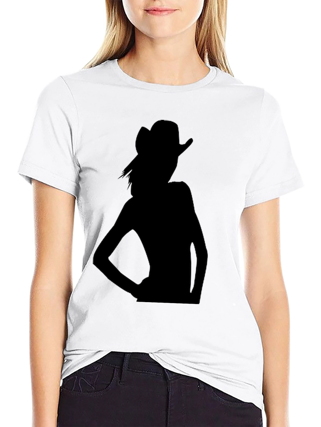 Silhouette Cowgirl Black T-Shirt