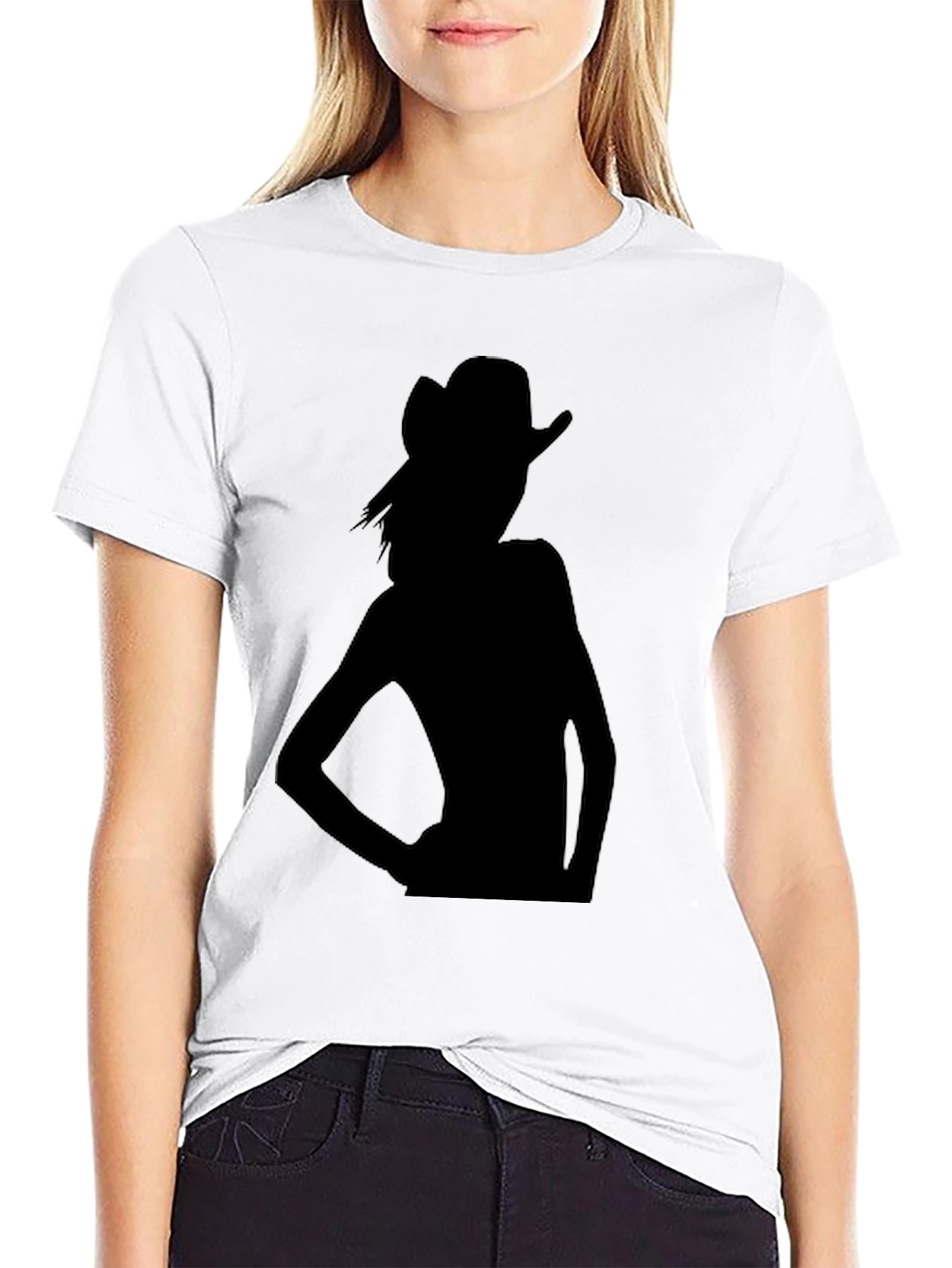 Silhouette Cowgirl Black T-Shirt
