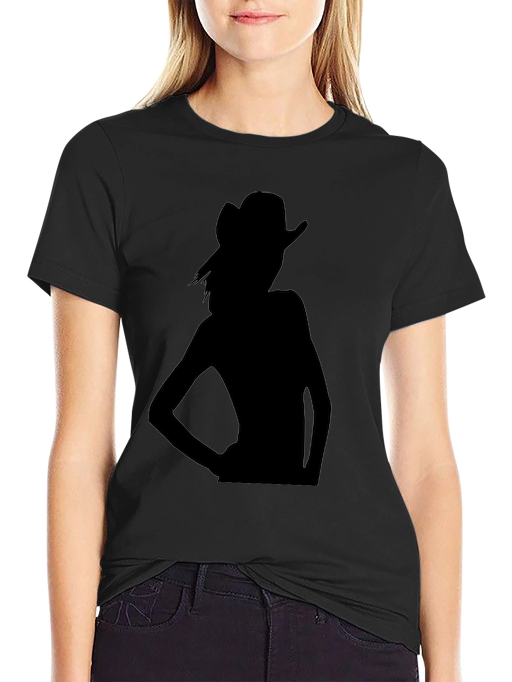 Silhouette Cowgirl Black T-Shirt