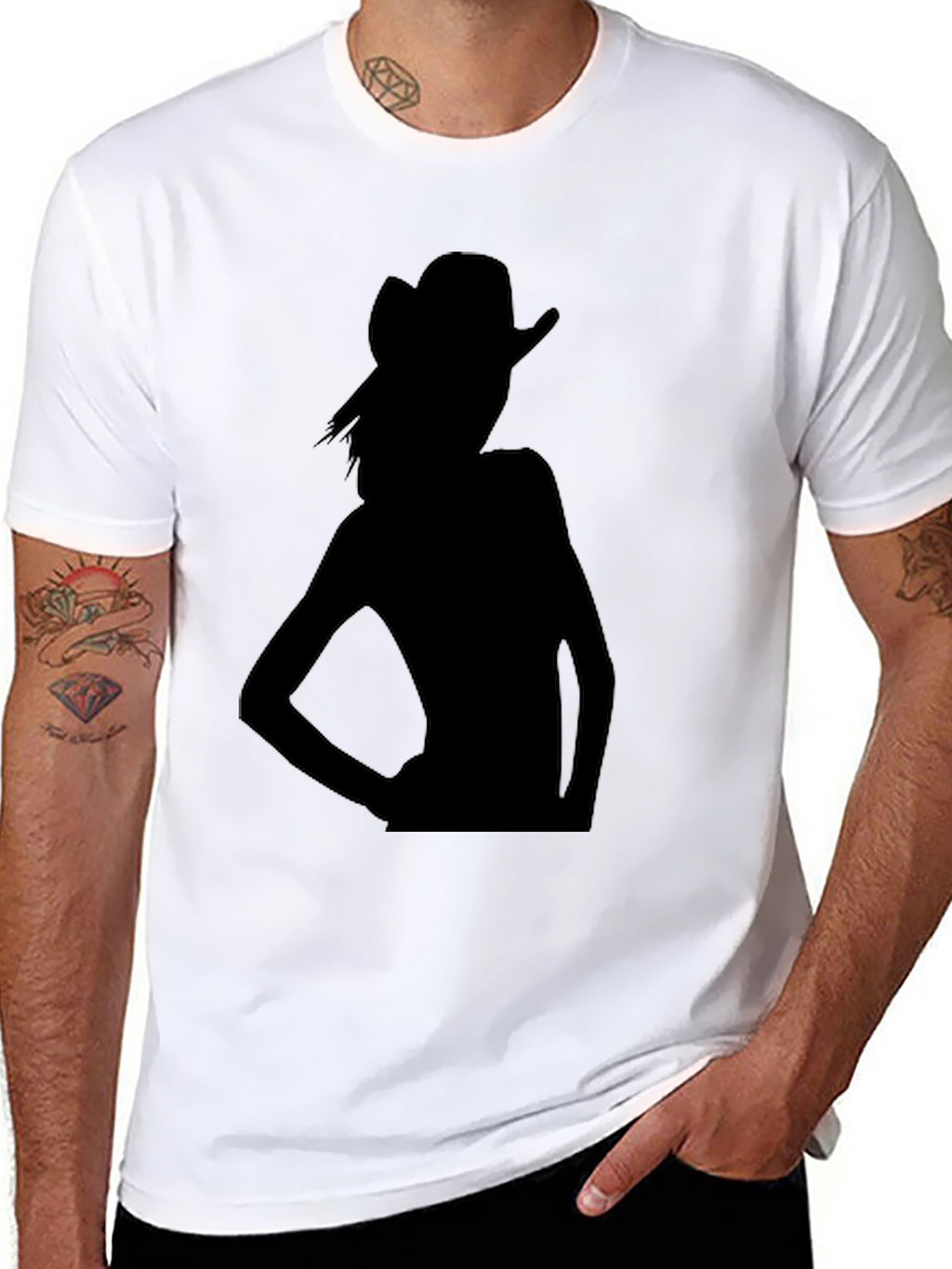 Silhouette Cowgirl Black T-Shirt