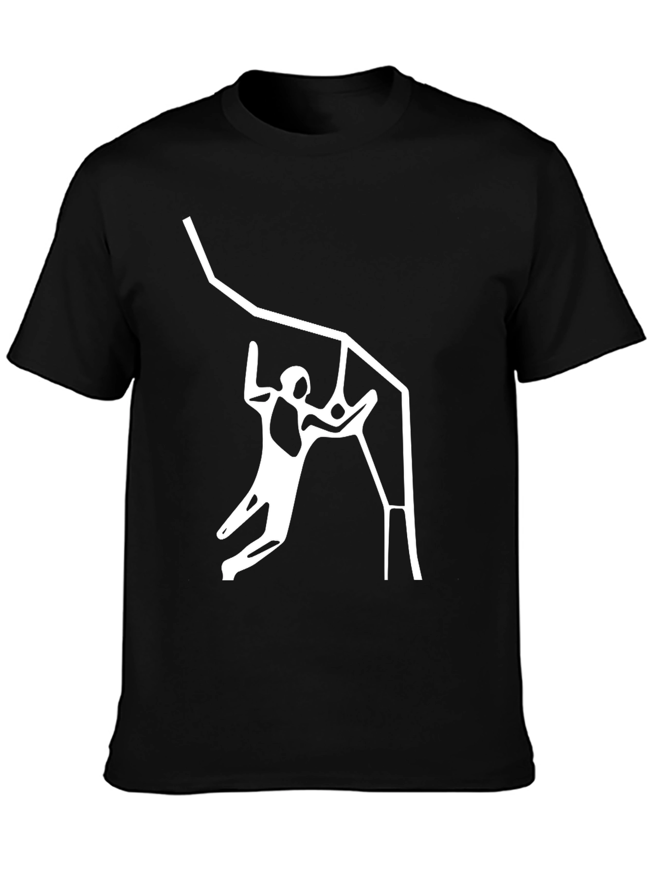 Black Graphic Tee - Climbing Design