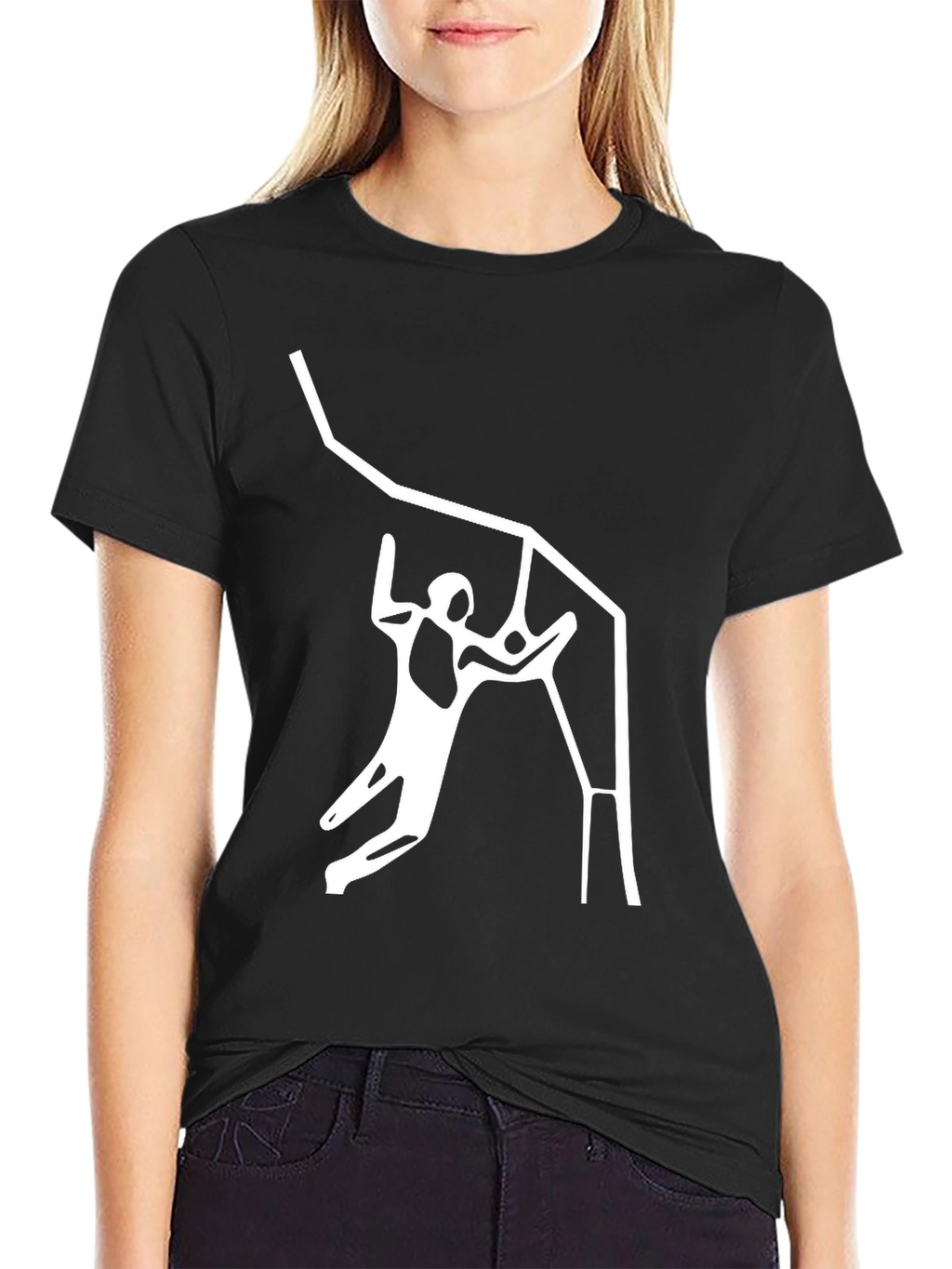 Black Graphic Tee - Climbing Design