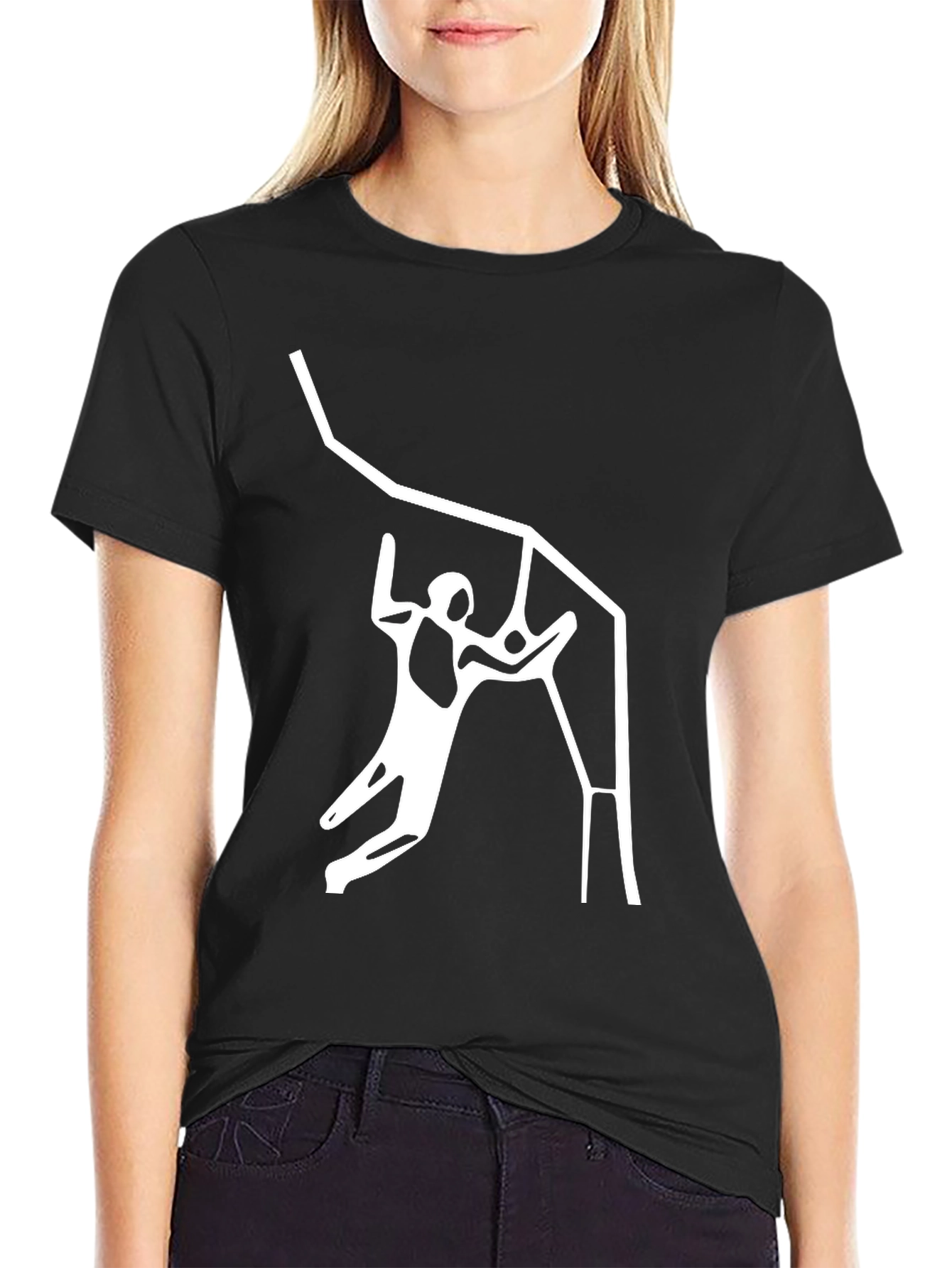 Black Graphic Tee - Climbing Design