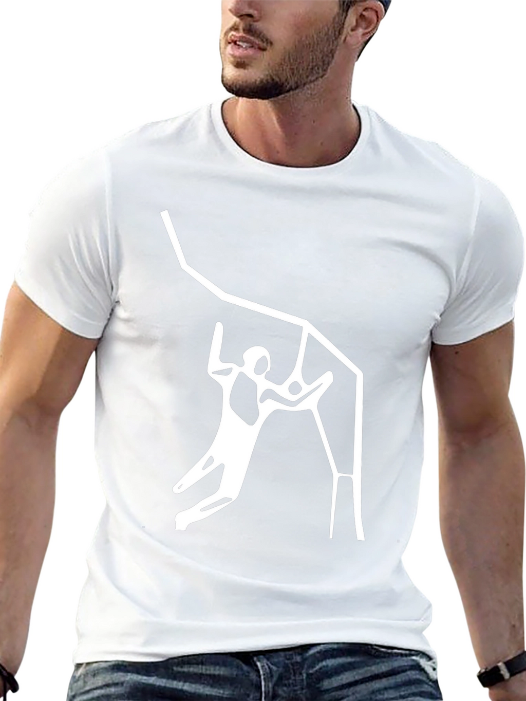 Black Graphic Tee - Climbing Design