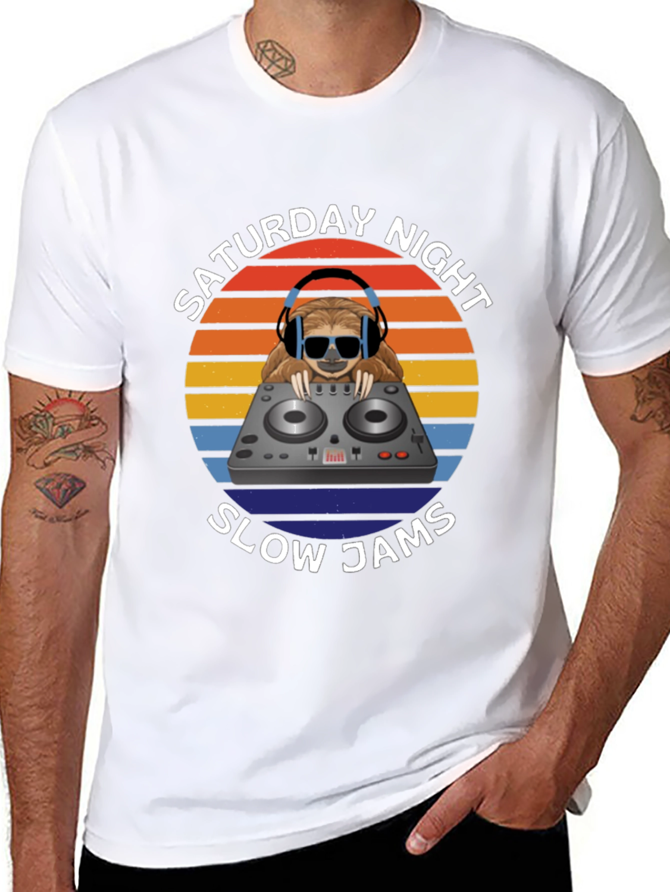 Saturday Night Slow Jams T-Shirt DJ Sloth