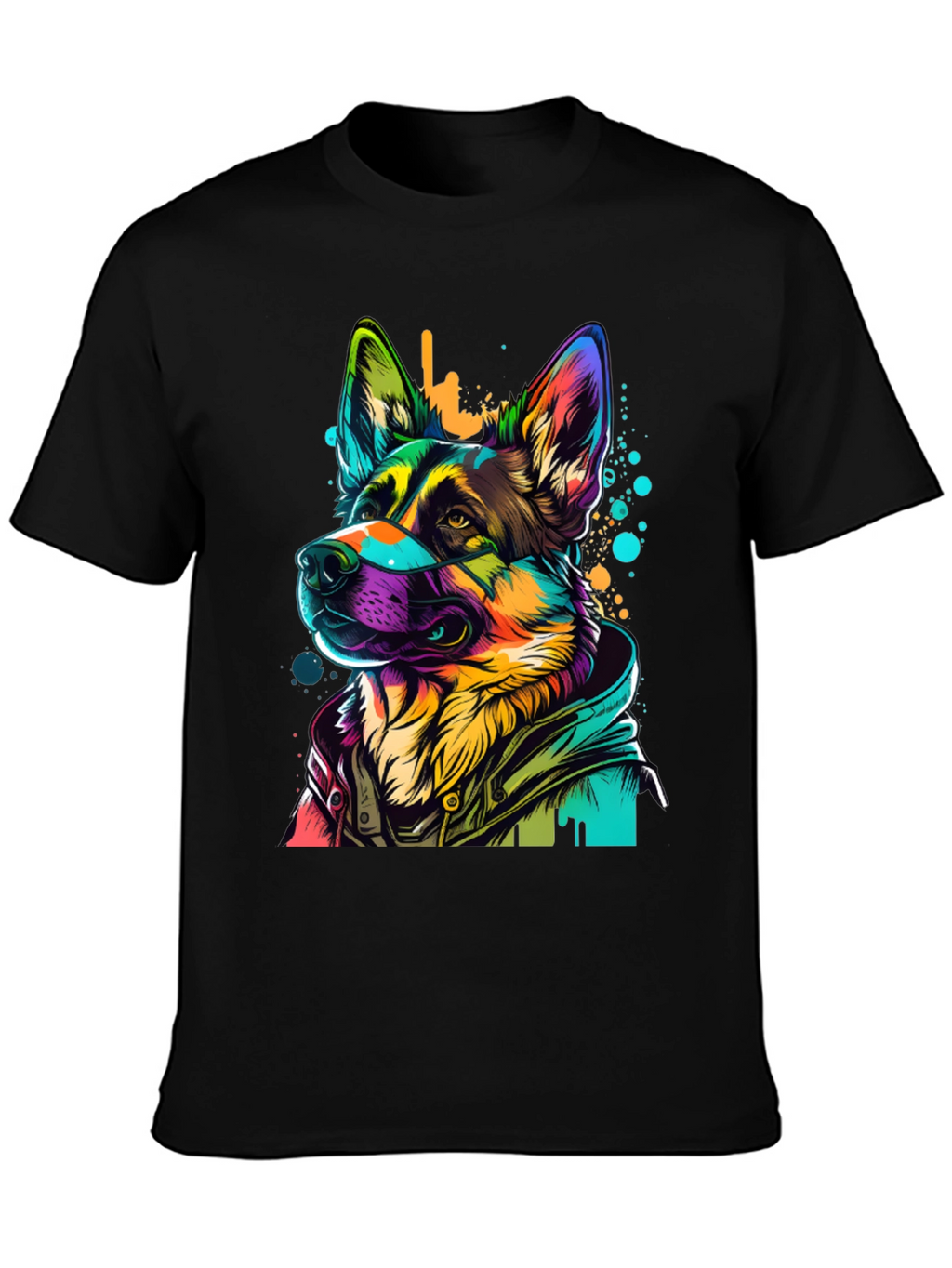 Vibrant German Shepherd Graphic Tee