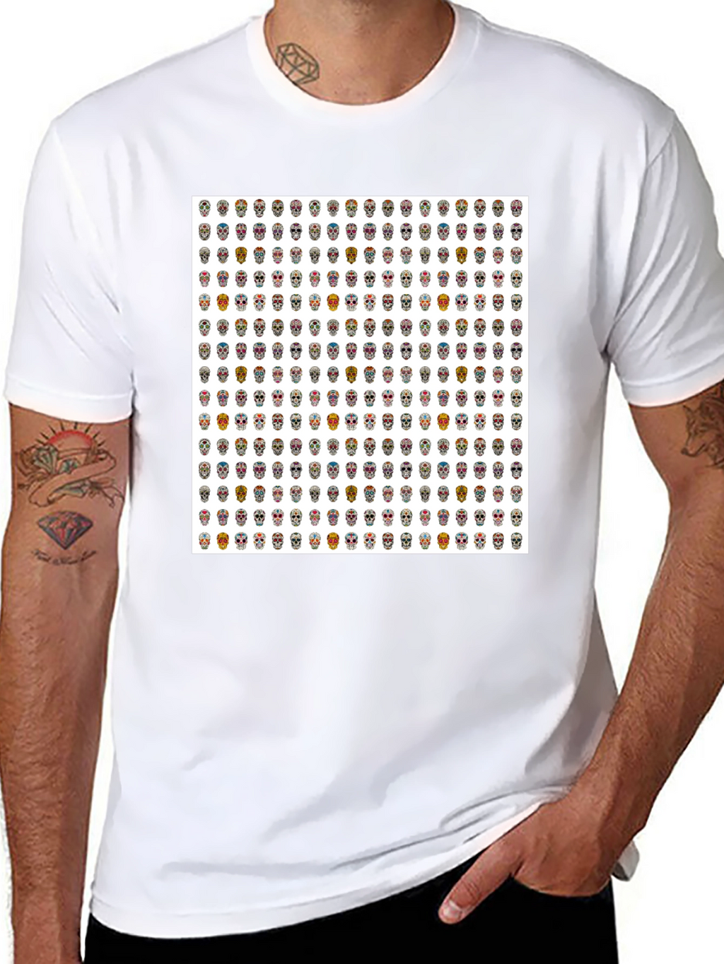 Sugar Skull Patterned Tee
