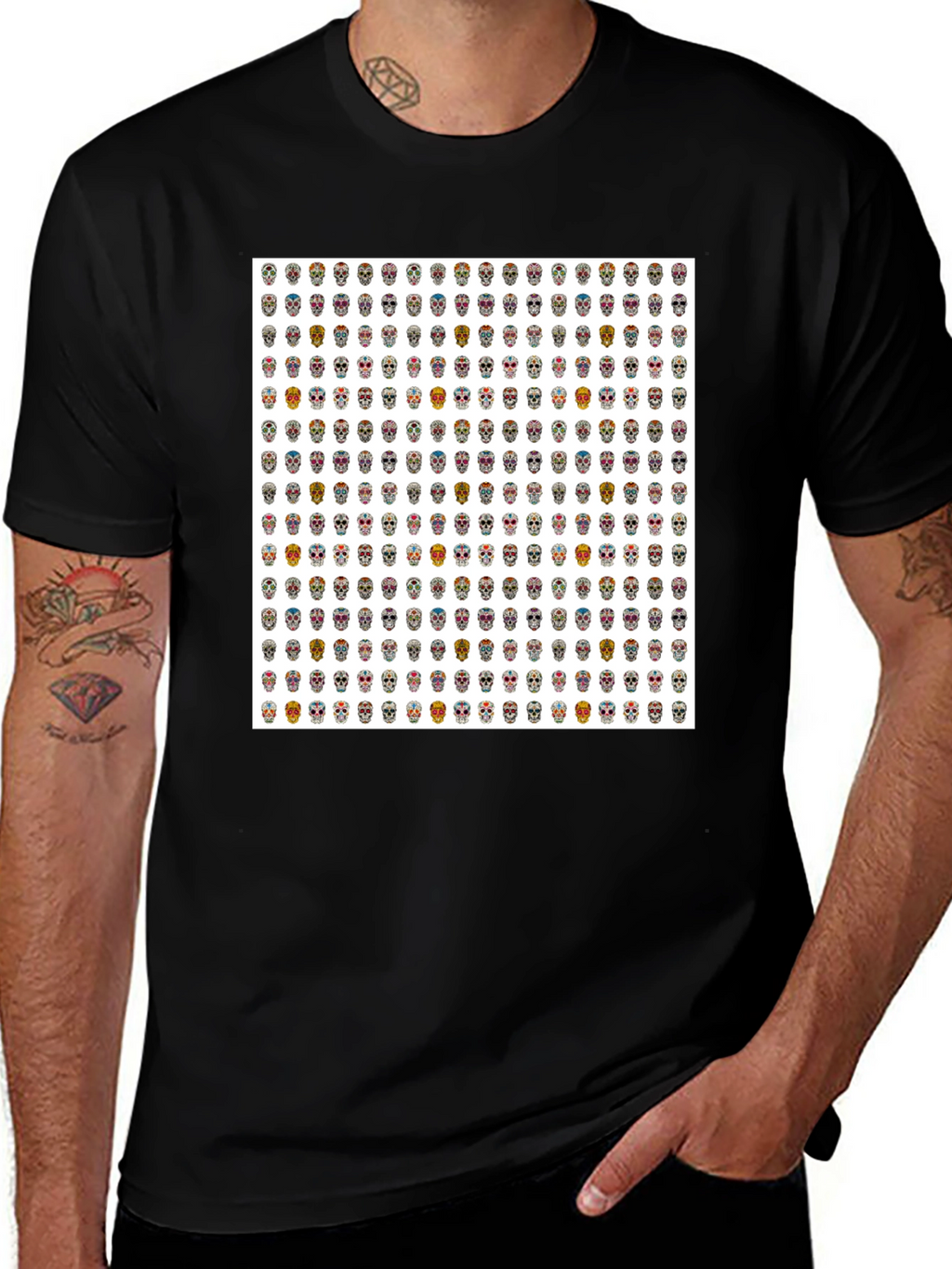 Sugar Skull Patterned Tee