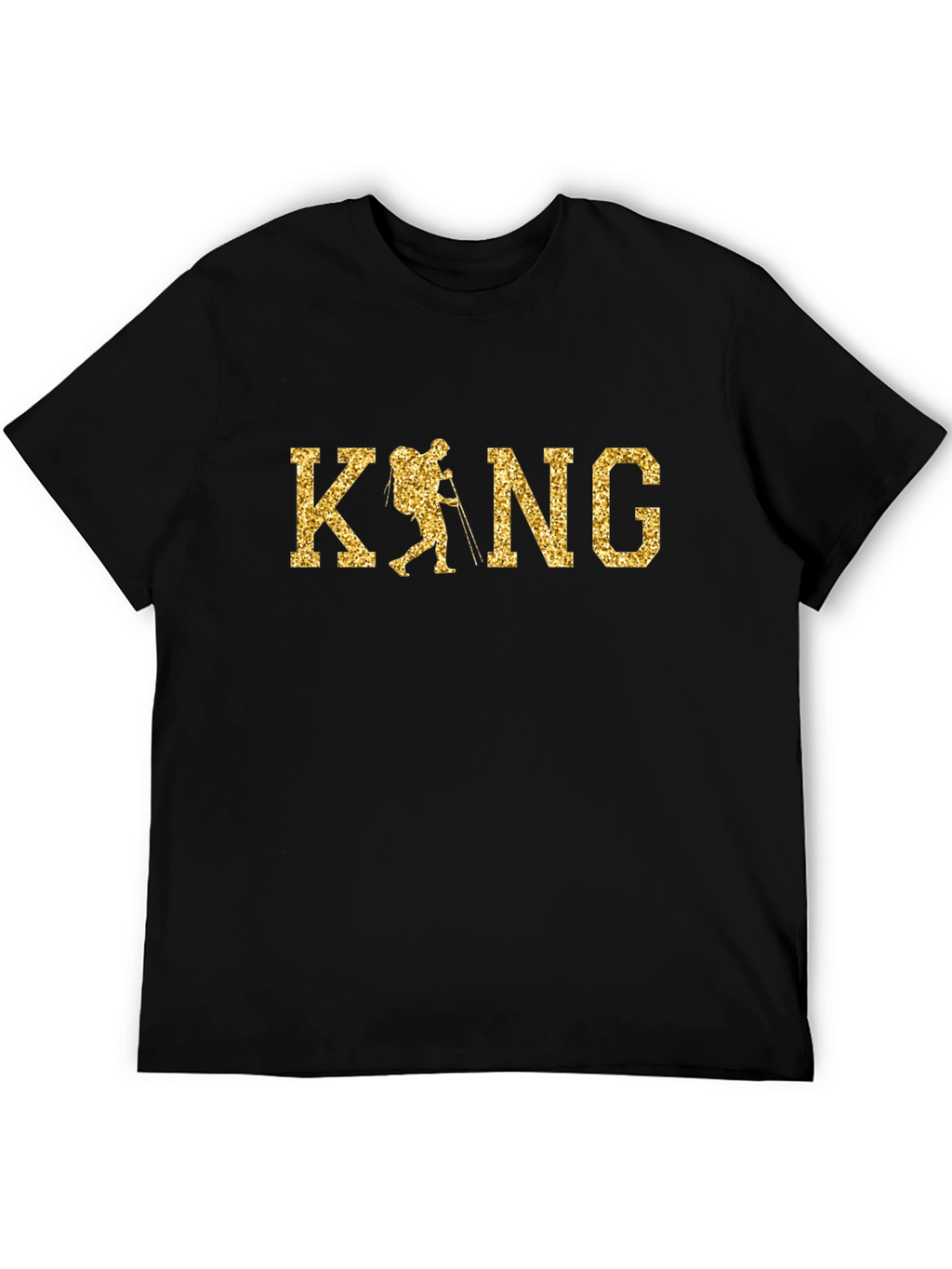 Hiking King T-Shirt - Gold Glitter Design