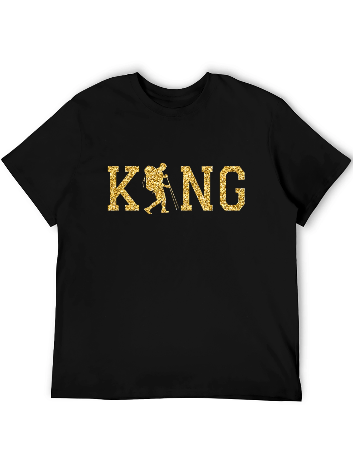 Hiking King T-Shirt - Gold Glitter Design