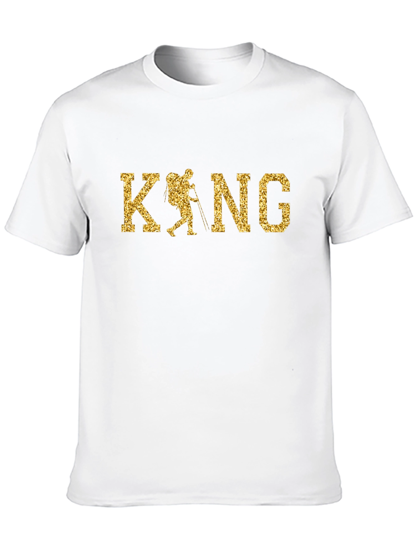 Hiking King T-Shirt - Gold Glitter Design