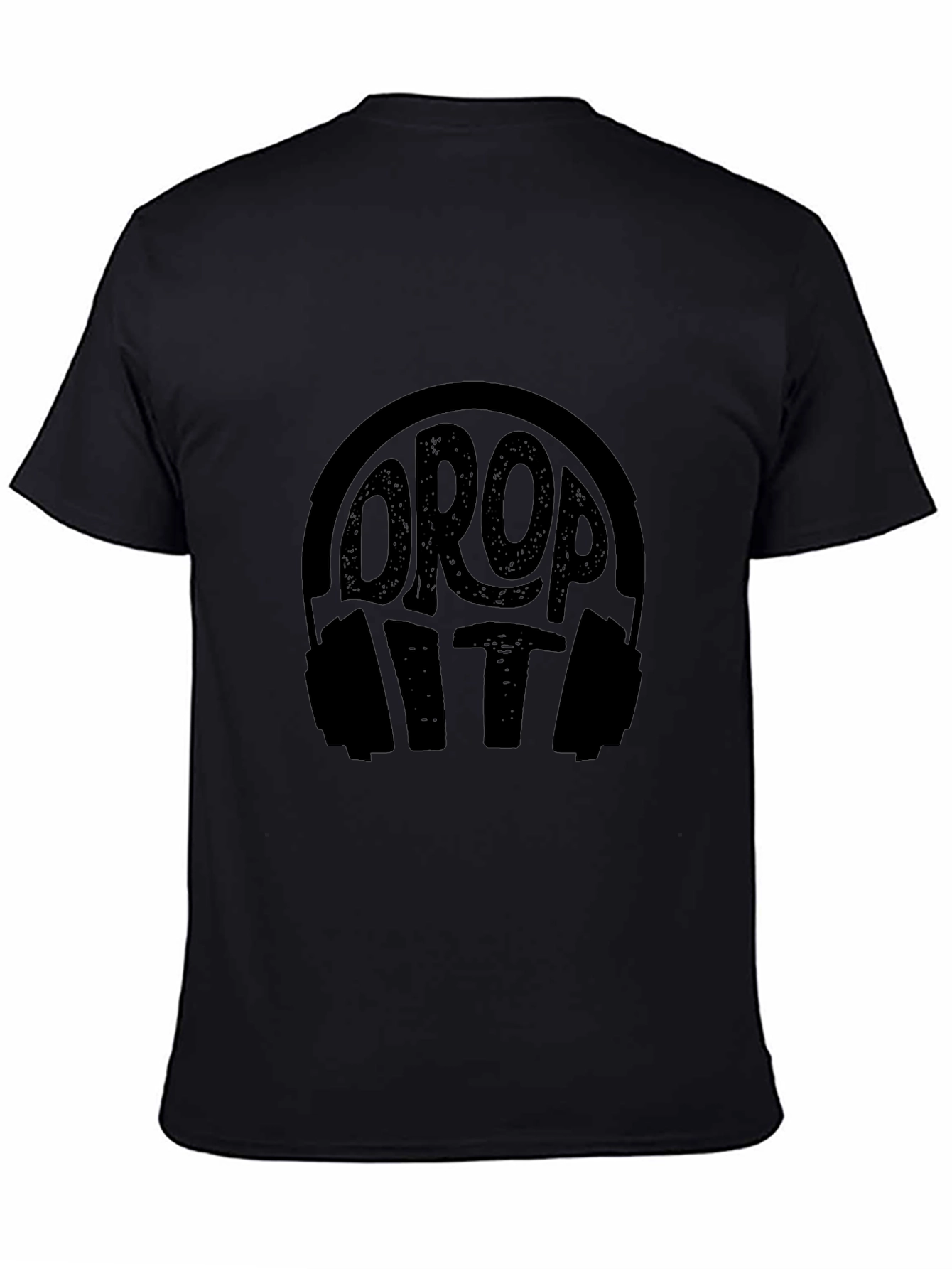 Drop It Headphones Graphic Black T-Shirt