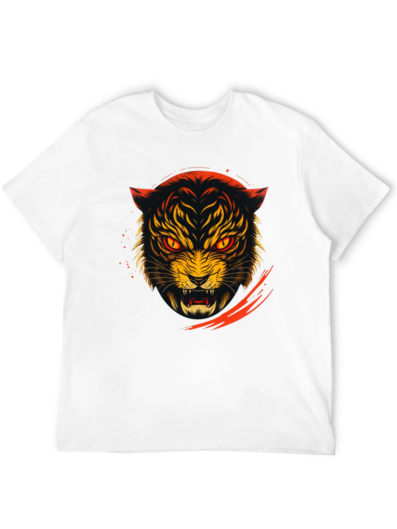Roaring Tiger Graphic Tee - Black Cotton T-Shirt