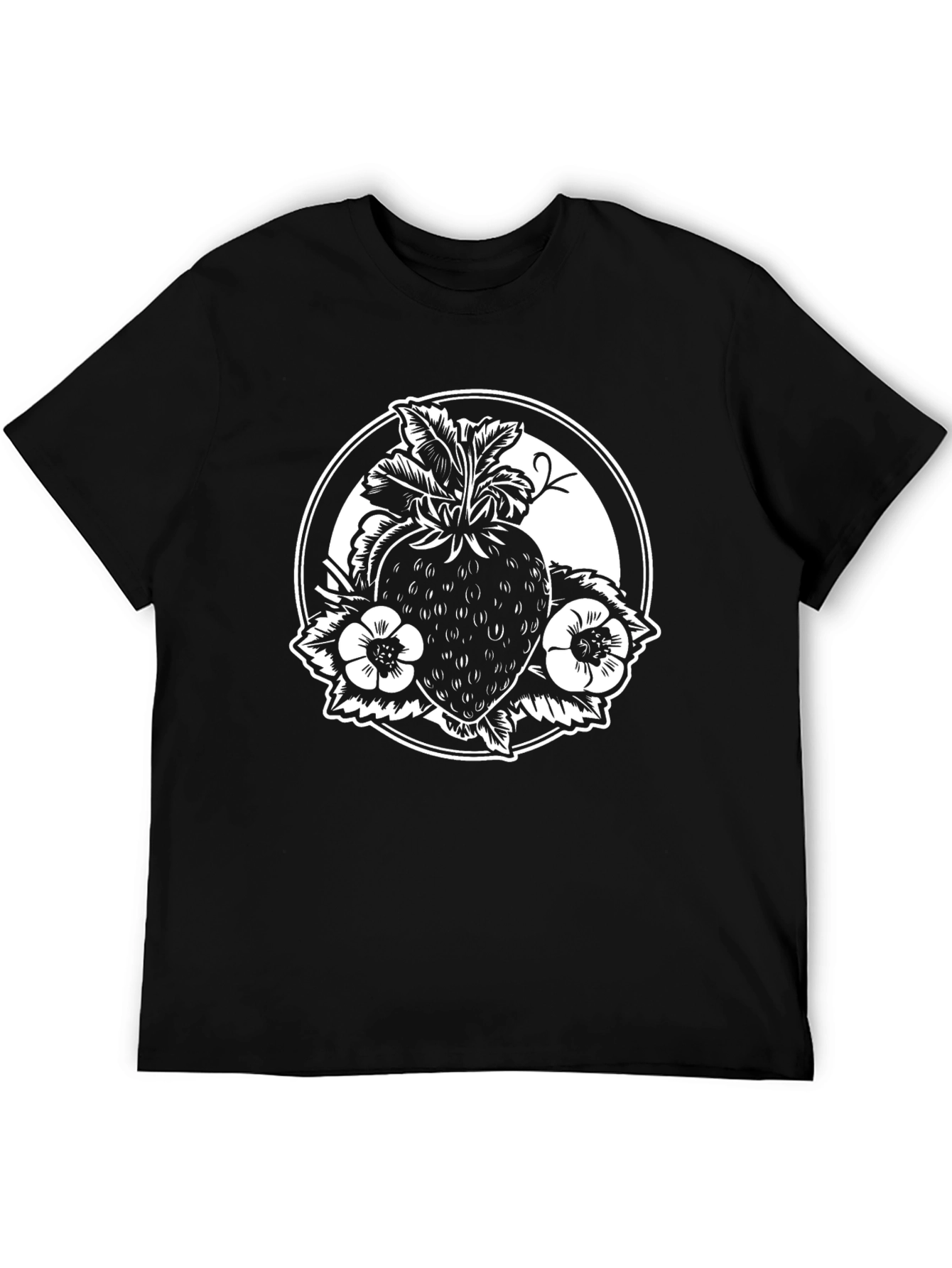 Strawberry Graphic Black T-Shirt