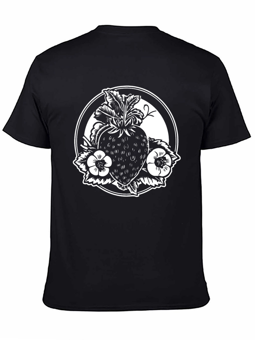 Strawberry Graphic Black T-Shirt