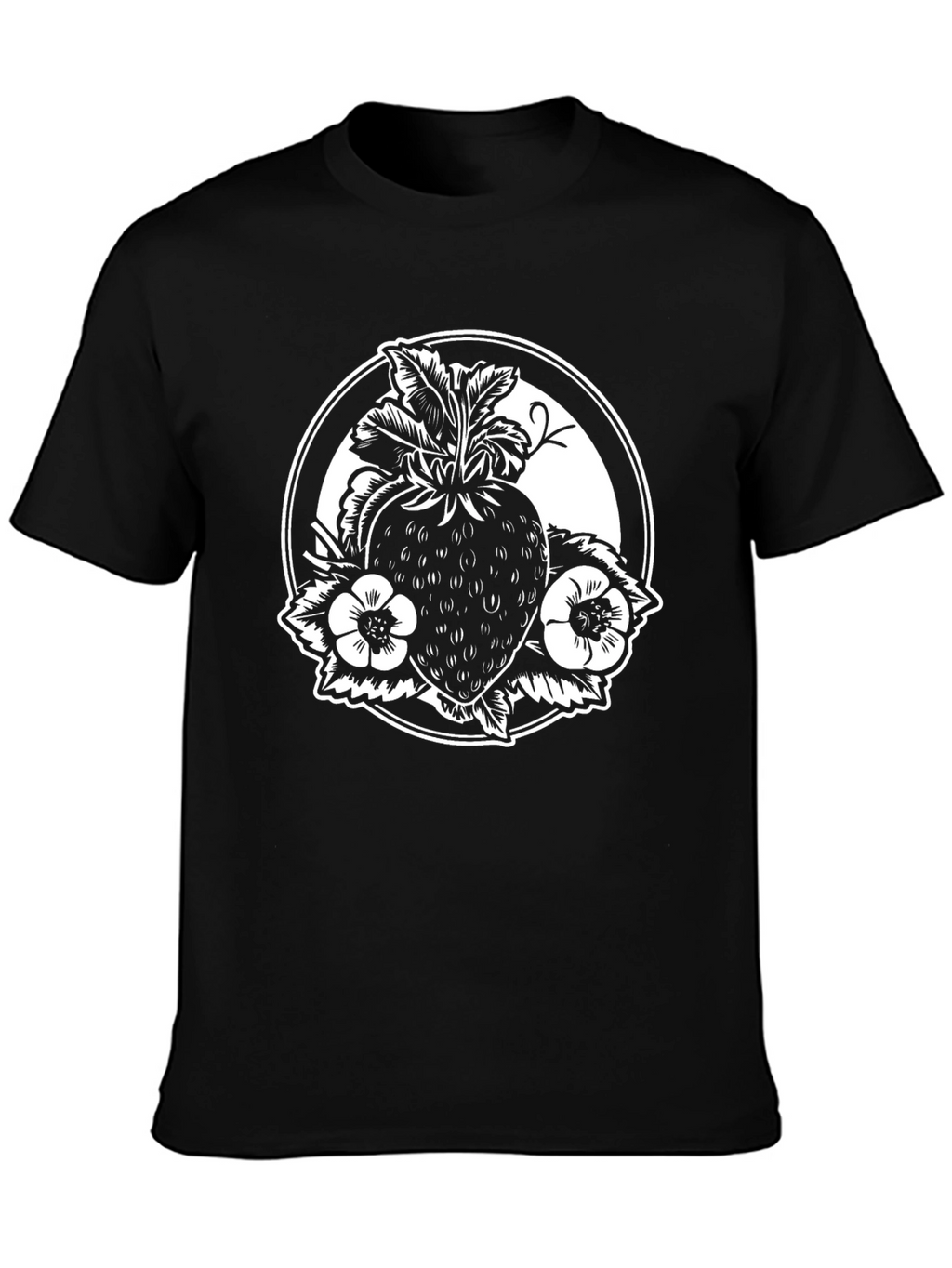 Strawberry Graphic Black T-Shirt