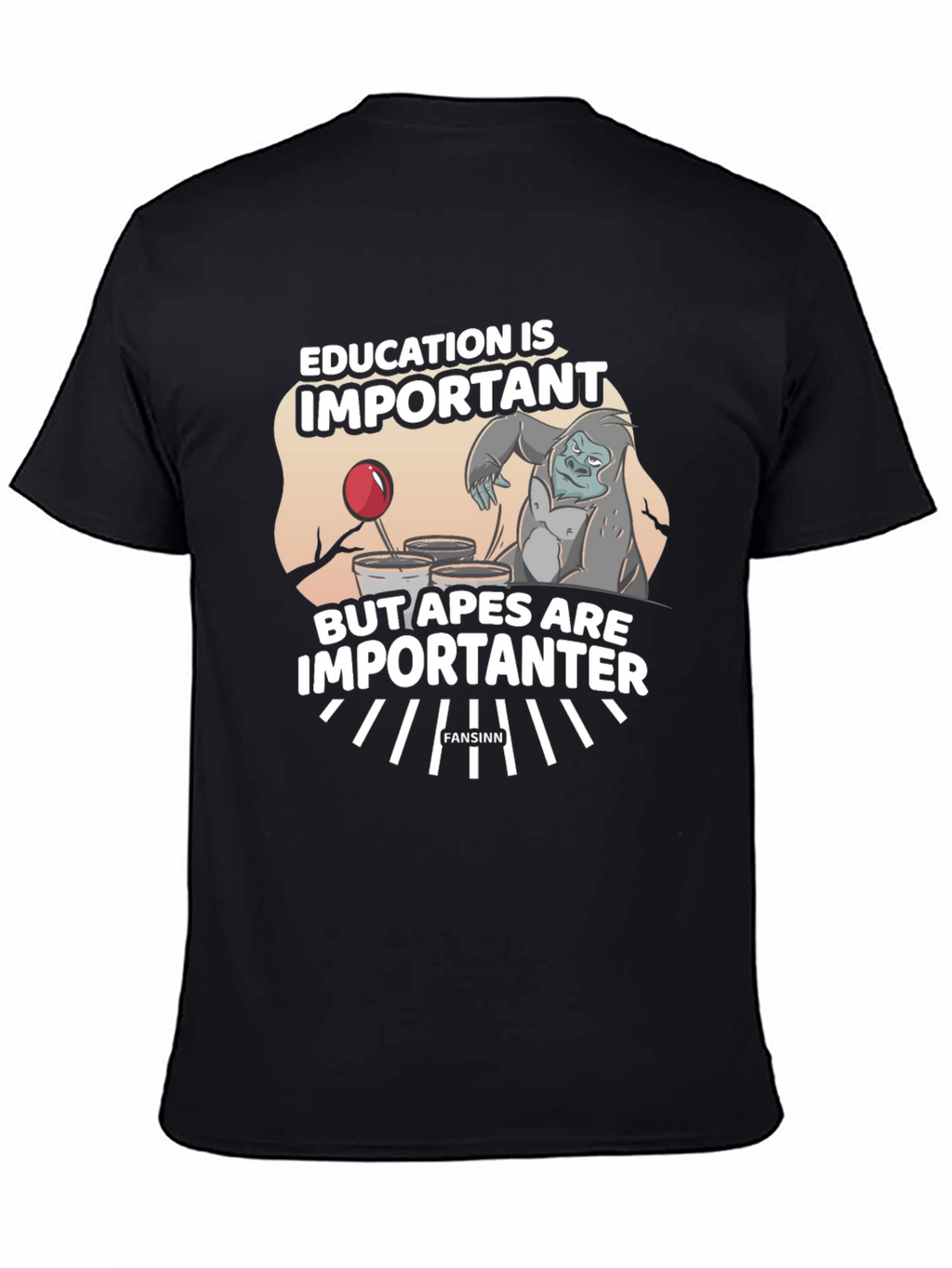 Education vs Apes Graphic T-Shirt