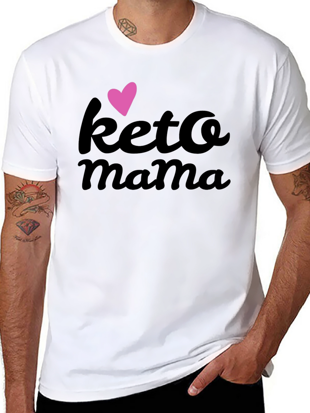 Keto Mama Black T-Shirt with Heart Graphic