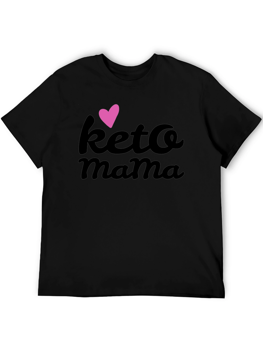 Keto Mama Black T-Shirt with Heart Graphic