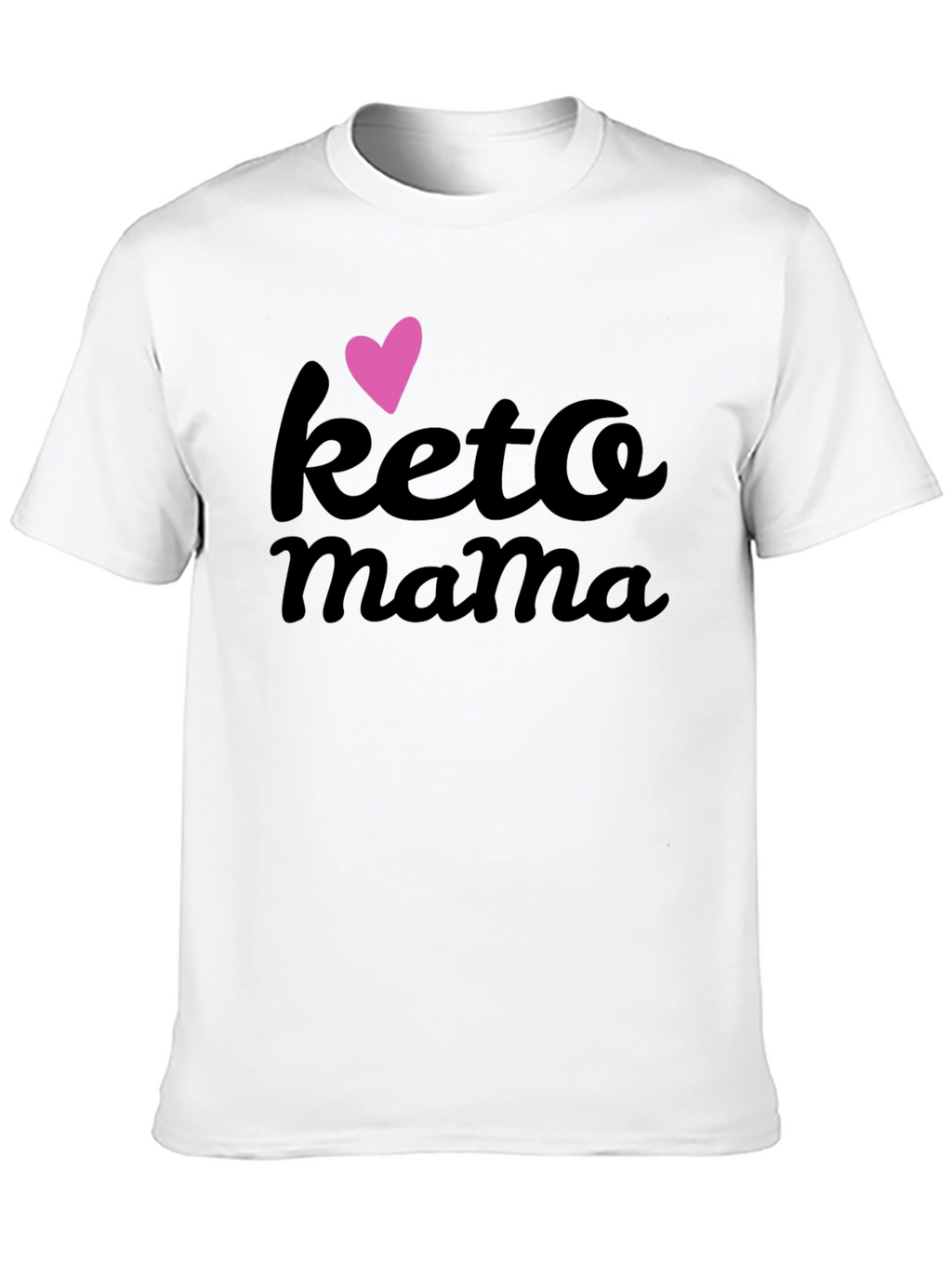 Keto Mama Black T-Shirt with Heart Graphic