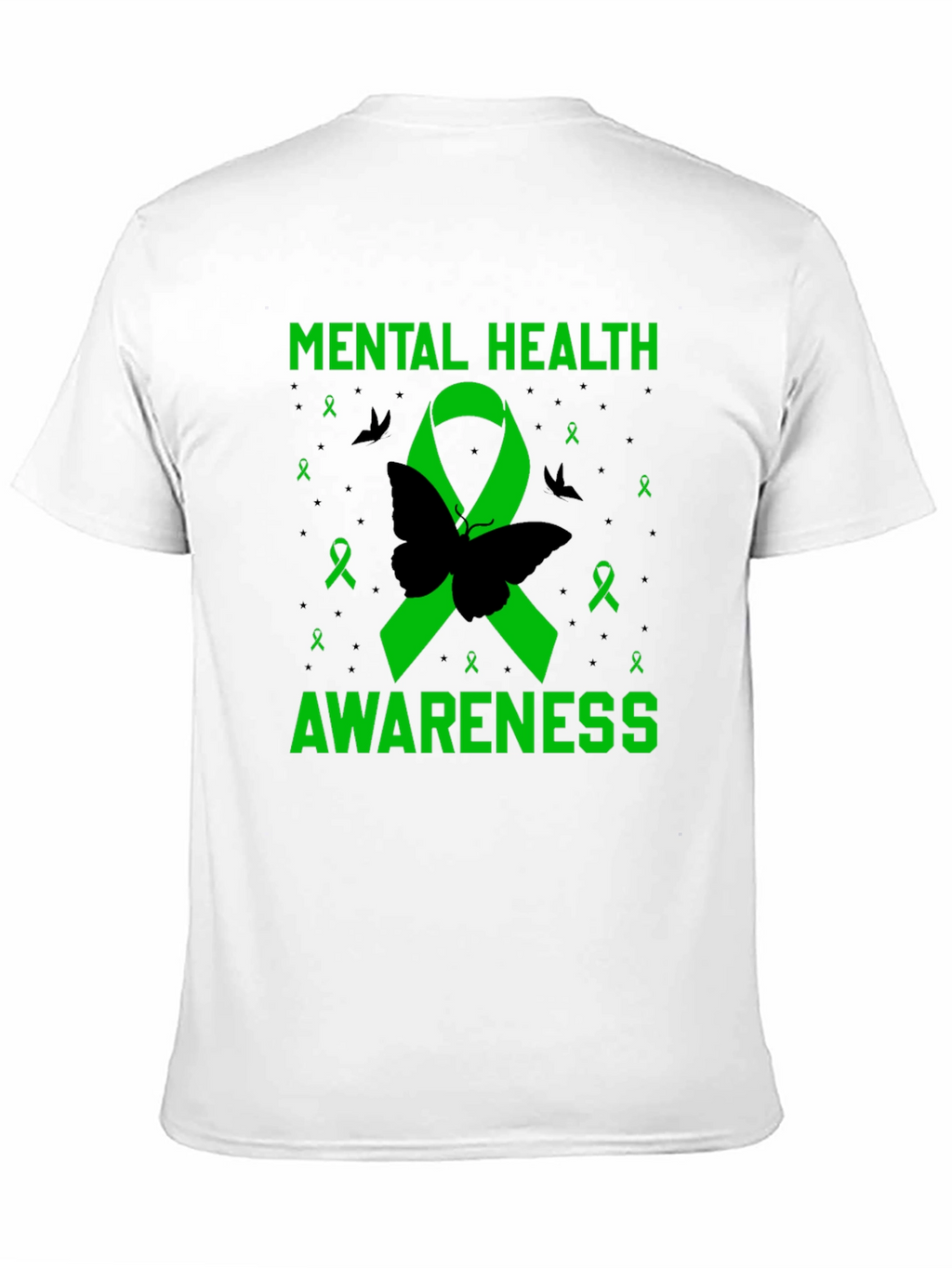 Mental Health Awareness Butterfly Ribbon T-Shirt